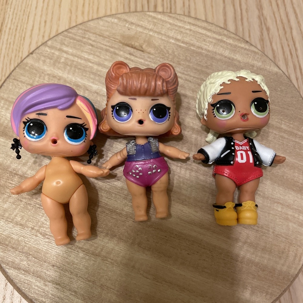 L.O.L. Surprise Dolls Lot of 3 MGA 3" Mini Figures 2016 2017 Loose Clothing